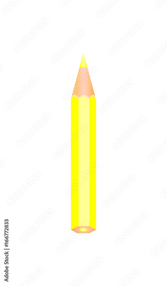 Yellow color wooden pencil.