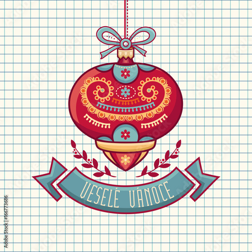 Czech language. Vesele Vanoce. Christmas message. 