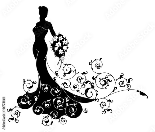 Bride Bouquet Wedding Silho...