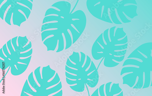 Trendy Tropical Leaves Background