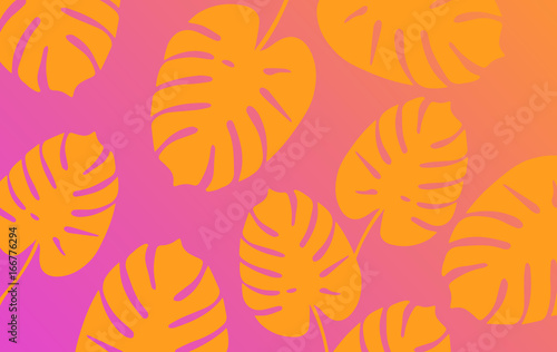 Trendy Tropical Leaves Background