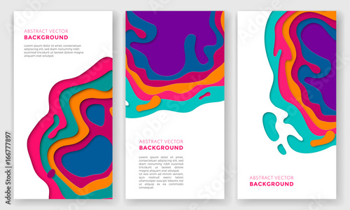 Banner color abstract multi gradient color vector layers effect pattern paper cut