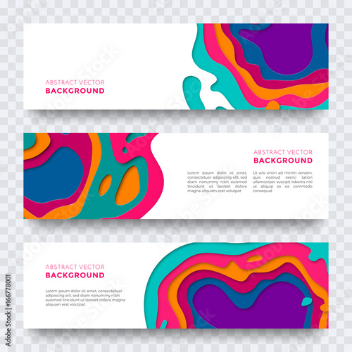 Banner color abstract multi gradient color vector layers effect pattern paper cut