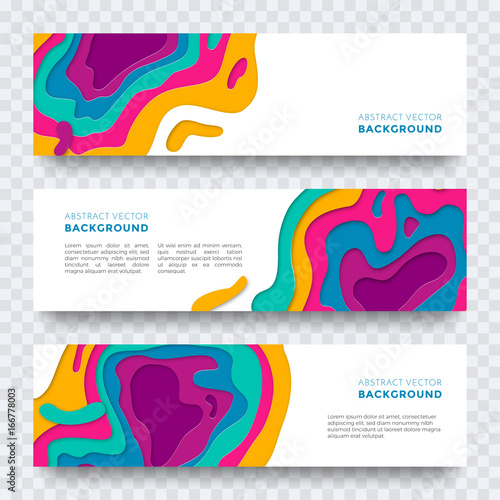 Banner color abstract multi gradient color vector layers effect pattern paper cut