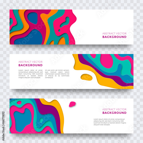 Banner color abstract multi gradient color vector layers effect pattern paper cut