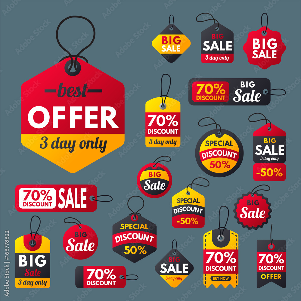 Obraz premium Super sale extra bonus red banners text label business shopping internet promotion discount offer vector illustration