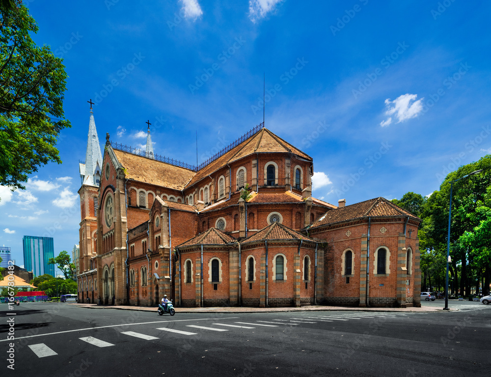 Saigon Notre-Dame Cathedral Basilica  Ho Chi Minh city, Vietnam. Ho Chi Minh is a popular tourist destination of Asia.