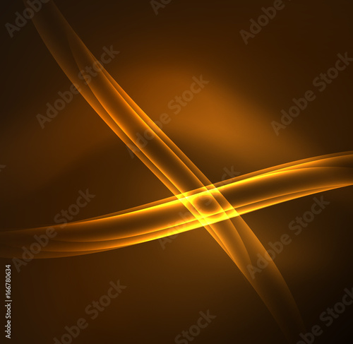 Energy lines  glowing waves in the dark  vector abstract background