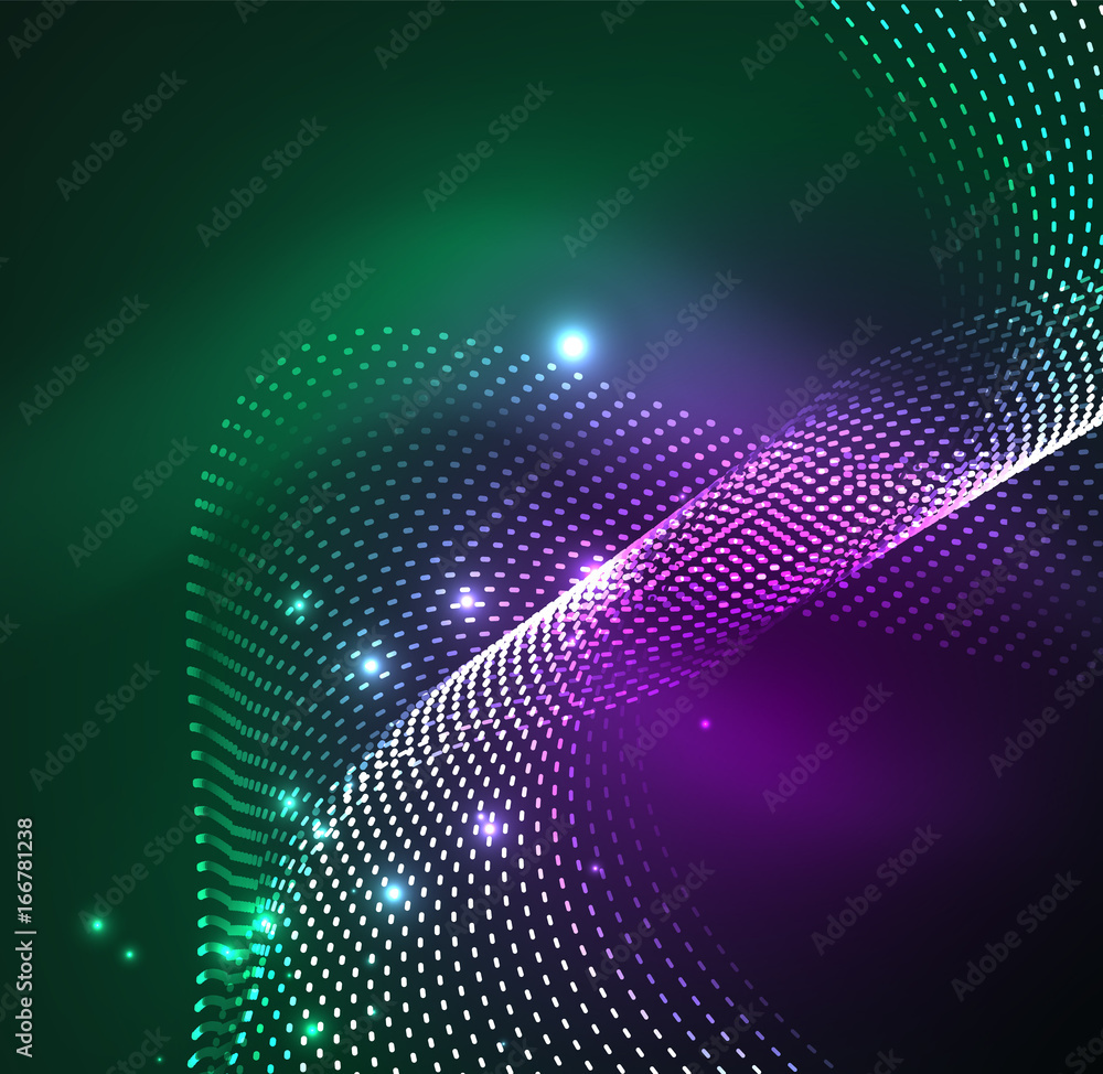 Vector wave particles background Vector wave particles background