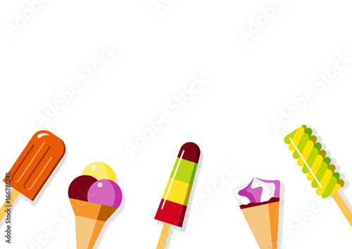 Popsicle & Ice Cream Flat Illustration Background