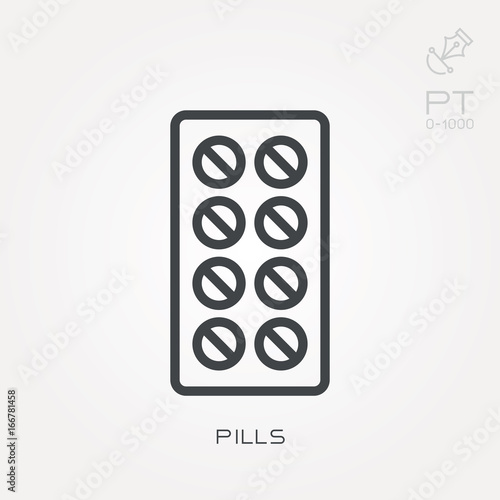 Line icon pills