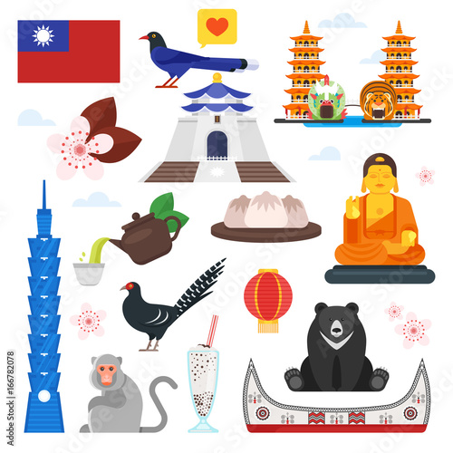 Taiwan cultural symbols. 
