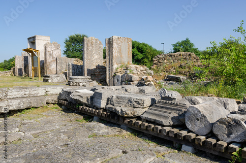 Architectural elements in the ancient city of Nicopolis ad Istrum, Bulgaria photo