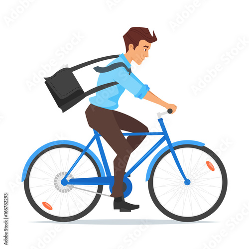 businessman riding on the bike 