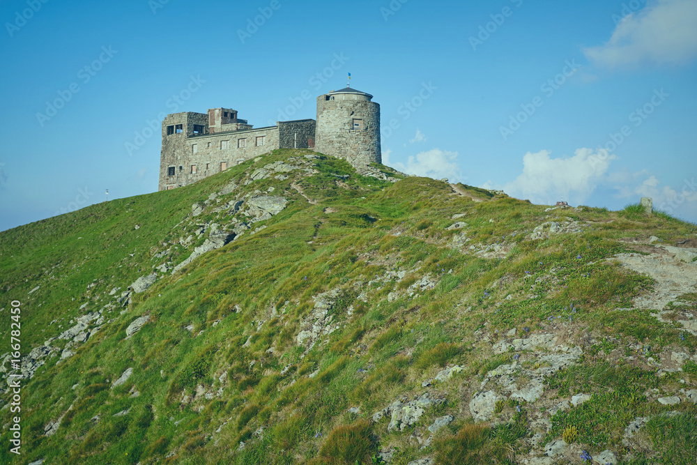 The old observatory on Mount Pip Ivan in Carpathians The old observatory on Mount Pip Ivan in Carpathians