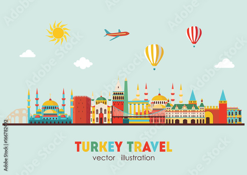 Turkey detailed skyline. Vector illustration - stock vector