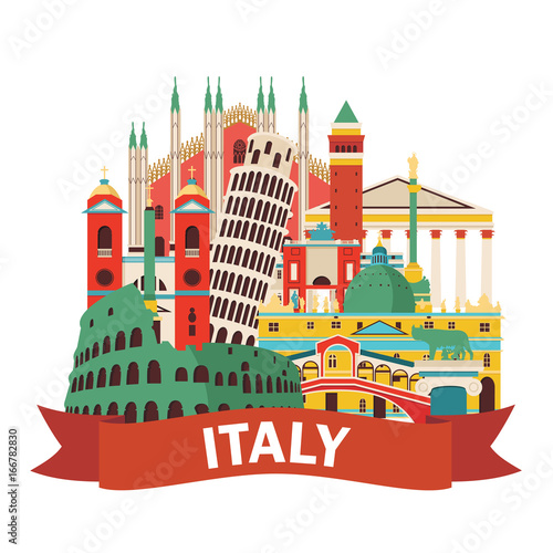 Italy skyline. Vector illustration - stock vector