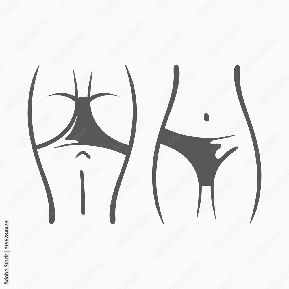 Sexy fitness figure of a girl. Intimate hygiene, vector lady poses set. Lovely elastic ass in shorts. Drawn graphics for design, background Sexy fitness figure of a girl. Intimate hygiene, vector lady poses set. Lovely elastic ass in shorts. Drawn graphics for design, background