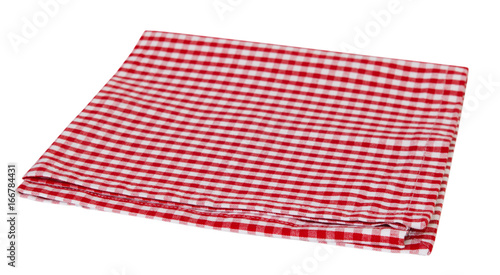 Picnic red cloth napkin isolated.