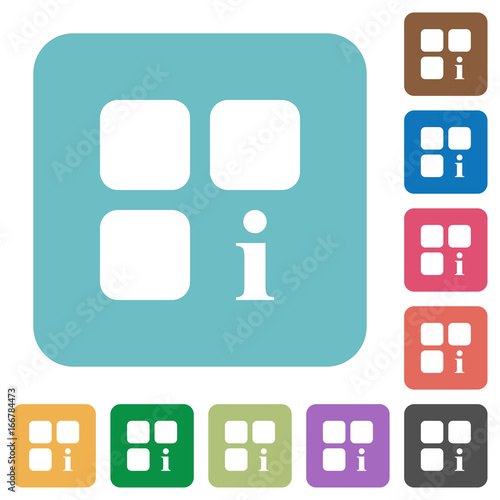 Component information rounded square flat icons