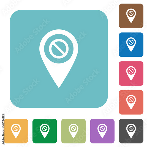 Disabled GPS map location rounded square flat icons