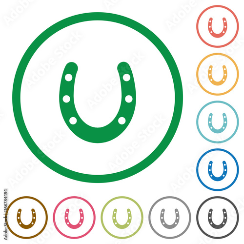 Horseshoe flat icons with outlines
