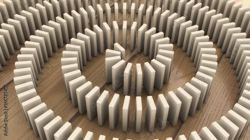 3d render domino effect