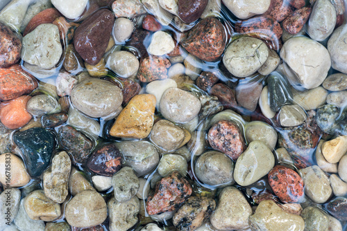 pebble stones in water