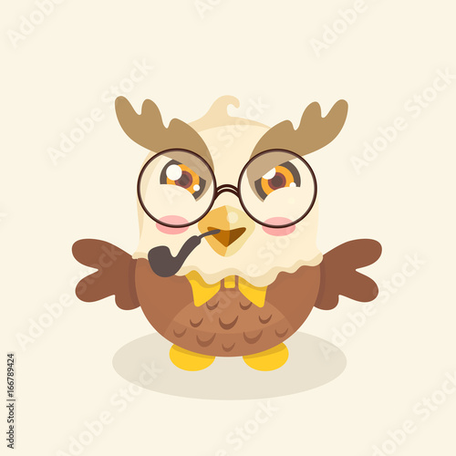 Cute cartoon hawk vector illustration.