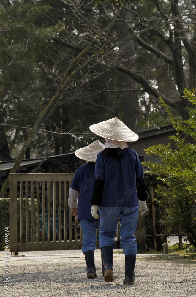 Gardeners in Kanazawa, Japan