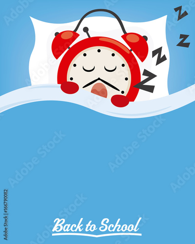 back to school. Sleeping clock. Space for text