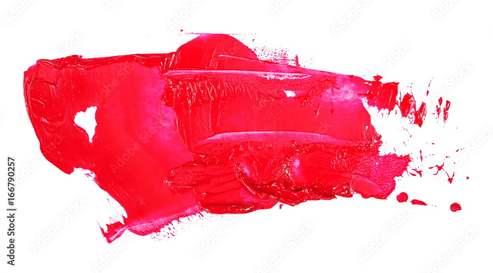 Red grunge brush strokes oil paint isolated on white background Red grunge brush strokes oil paint isolated on white background