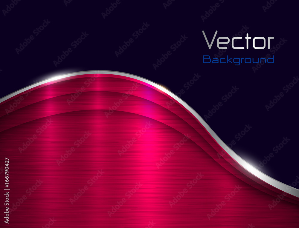 Background pink metallic with brushed metal texture Stock Vector