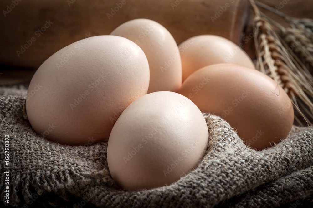 Raw organic farm eggs. Raw organic farm eggs.