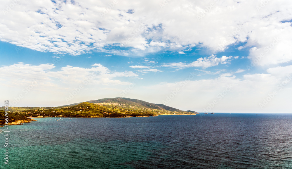 Panorama of the beautiful Elba Island in Tuscany, Italy