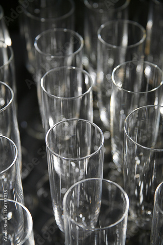 Rows of Champagne Flutes