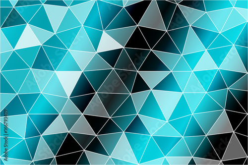 Bright background for greeting cards. Polygon background black, blue color. Vector illustration. To implement your design ideas, business subjects, successful presentations.