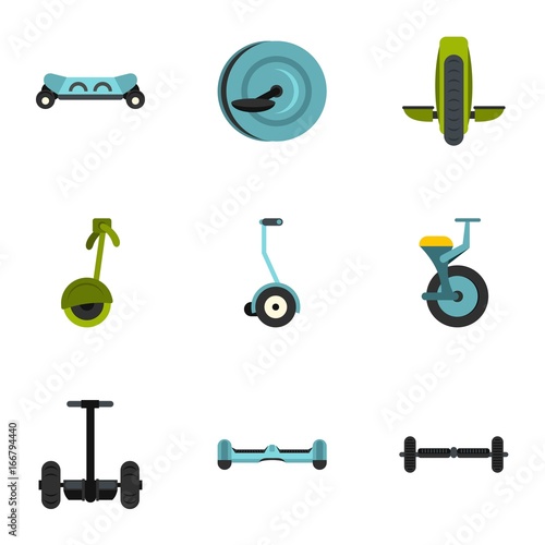 Segway icon set, flat style