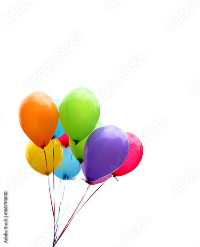 Balloons, Luftballons, Ballons, bunt, auf weiß, freigestellt, isoliert, Textraum, copy space, Hochformat