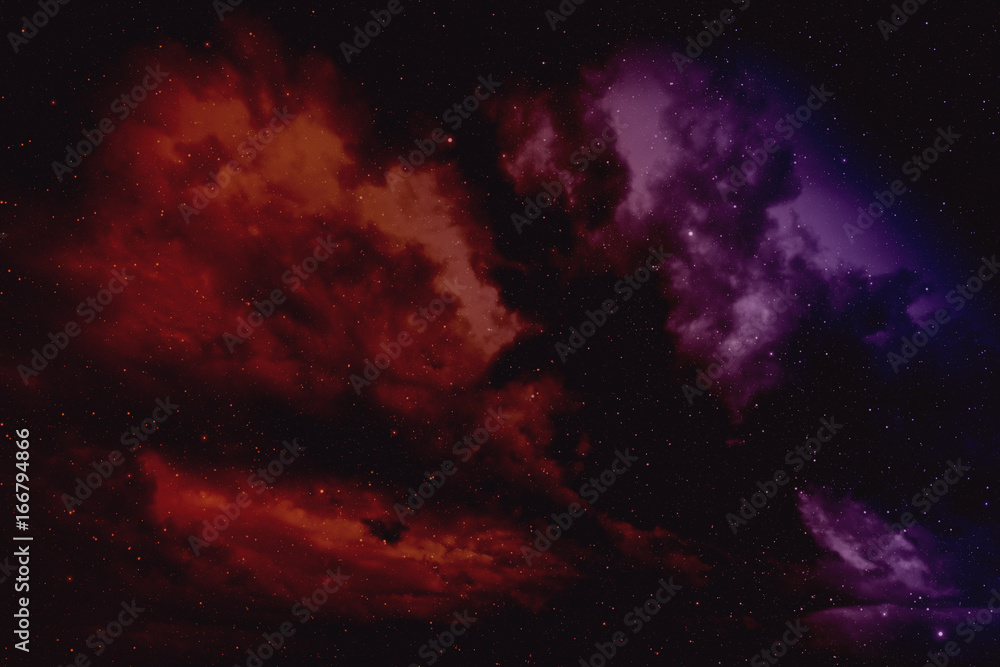 Fototapeta premium Space background with nebula and stars.