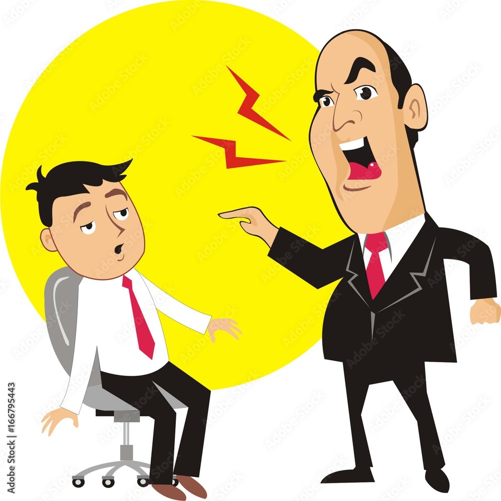 The boss is angry with his employees The boss is angry with his employees