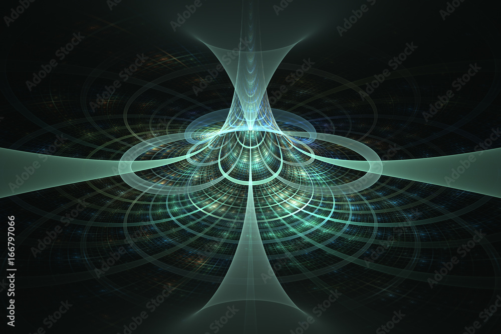 Fototapeta premium Blue Tower Abstract Fractal Design