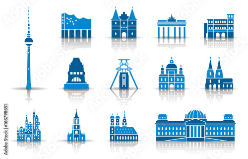 Wahrzeichen von Deutschland - Iconset (Blau)