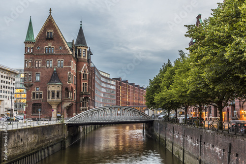historic Speicherstadt in Hamburg, an UNESCO world heritage site