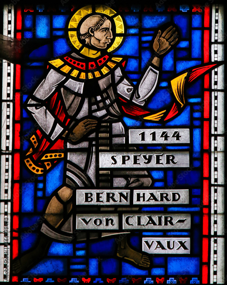 Stained Glass in Worms - St Bernard of Clairvaux