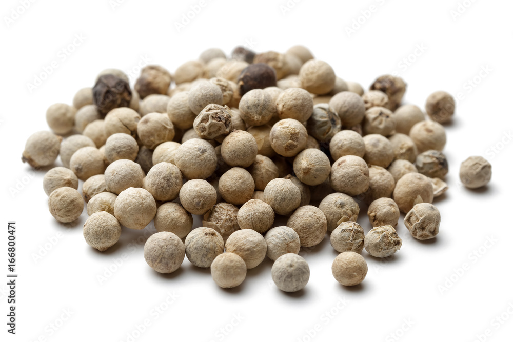 White peppercorns White peppercorns