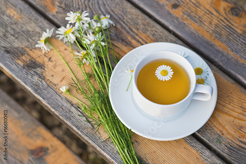 A cup of herbal chamomile tea