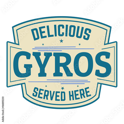 Delicious gyros label or icon