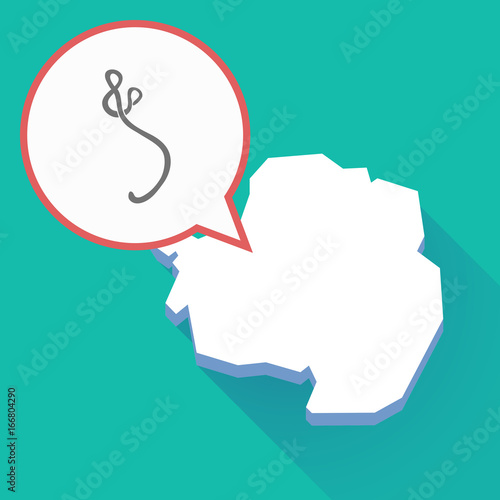 Long shadow Antarctica map with  an ebola sign