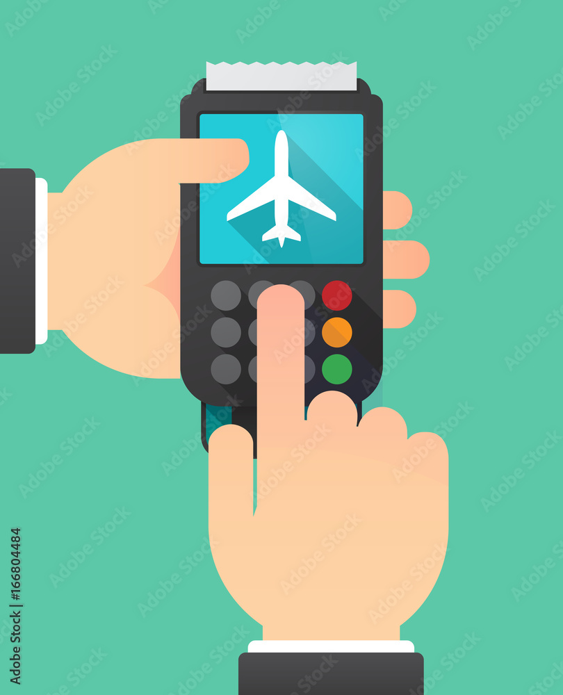 Long shadow dataphone with a plane Long shadow dataphone with a plane